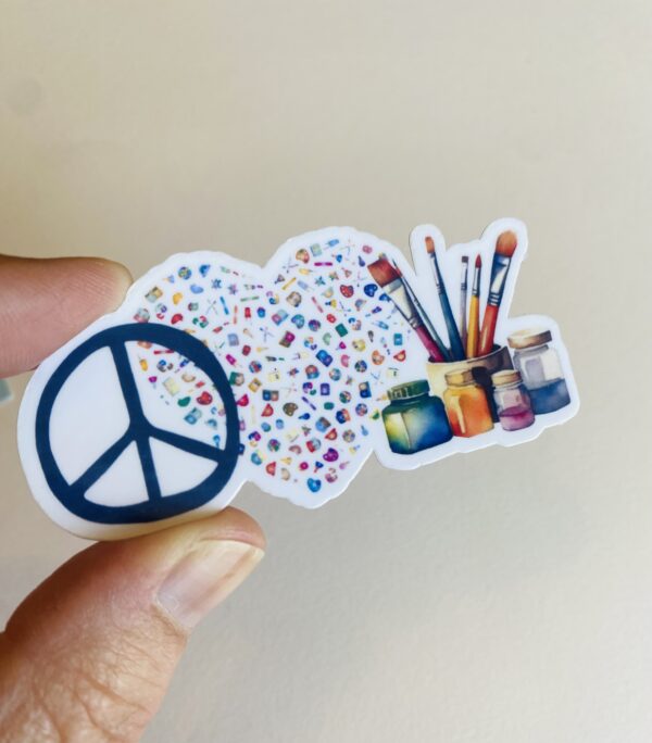 Peace Love Art Sticker - Image 2