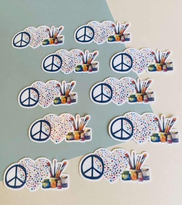 Peace Love Art Sticker - Image 3
