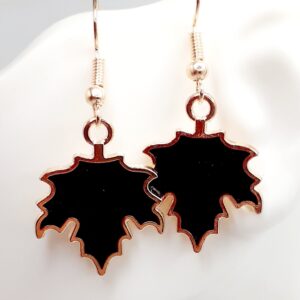 Black Maple Leaf Earrings