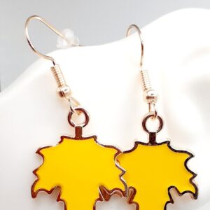 Yellow Maple Leaf Earrings