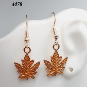 Orange Maple Leaf Earrings
