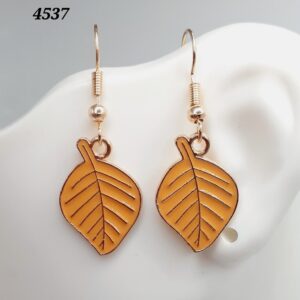 Orange Leaf Earrings