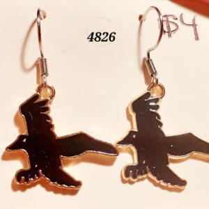 Black Raven Hook Earrings