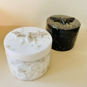 Handcrafted resin bee dish