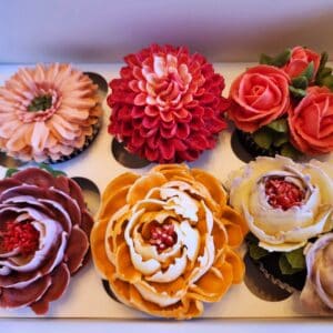 Fall Floral Cupcakes Chocolate