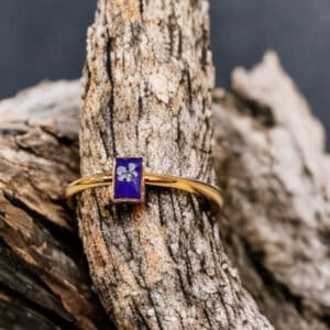 Real flower ring- purple-adjustable