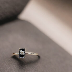 Real flower ring-black