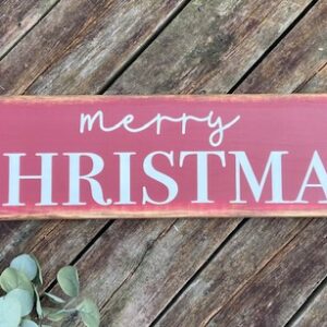 Wall sign - MERRY CHRISTMAS 31"w - CRAN BG