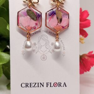 Pink darla bow earrings
