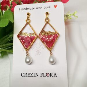 Rose diamond earrings