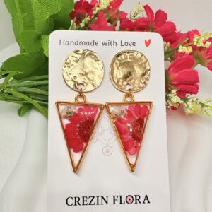 Red shine earrings