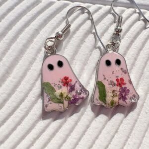 Multi flowers ghost earrings