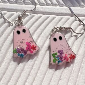 Colourful ghost earrings