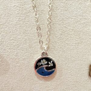 Blue wave silver necklace