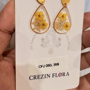 Yellow bow earrings