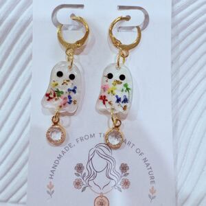 Multi coloured ghost earrings