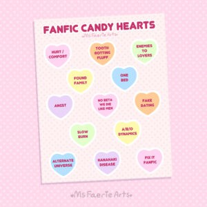 Fanfic Hearts - Sticker sheet