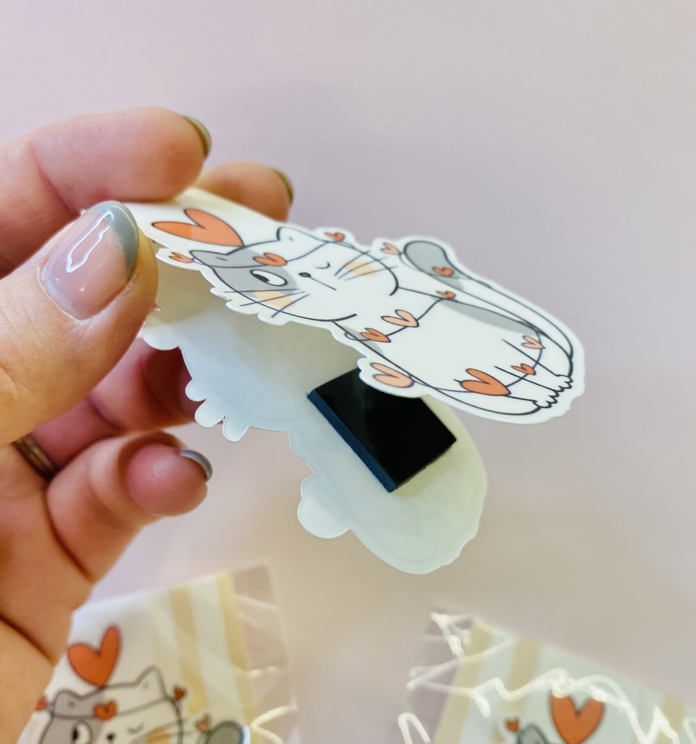 Valentine Cat Magnetic Bookmark, Bookish Stationery Gift - Image 3