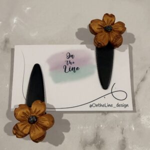 Gold Flower Hair Clips