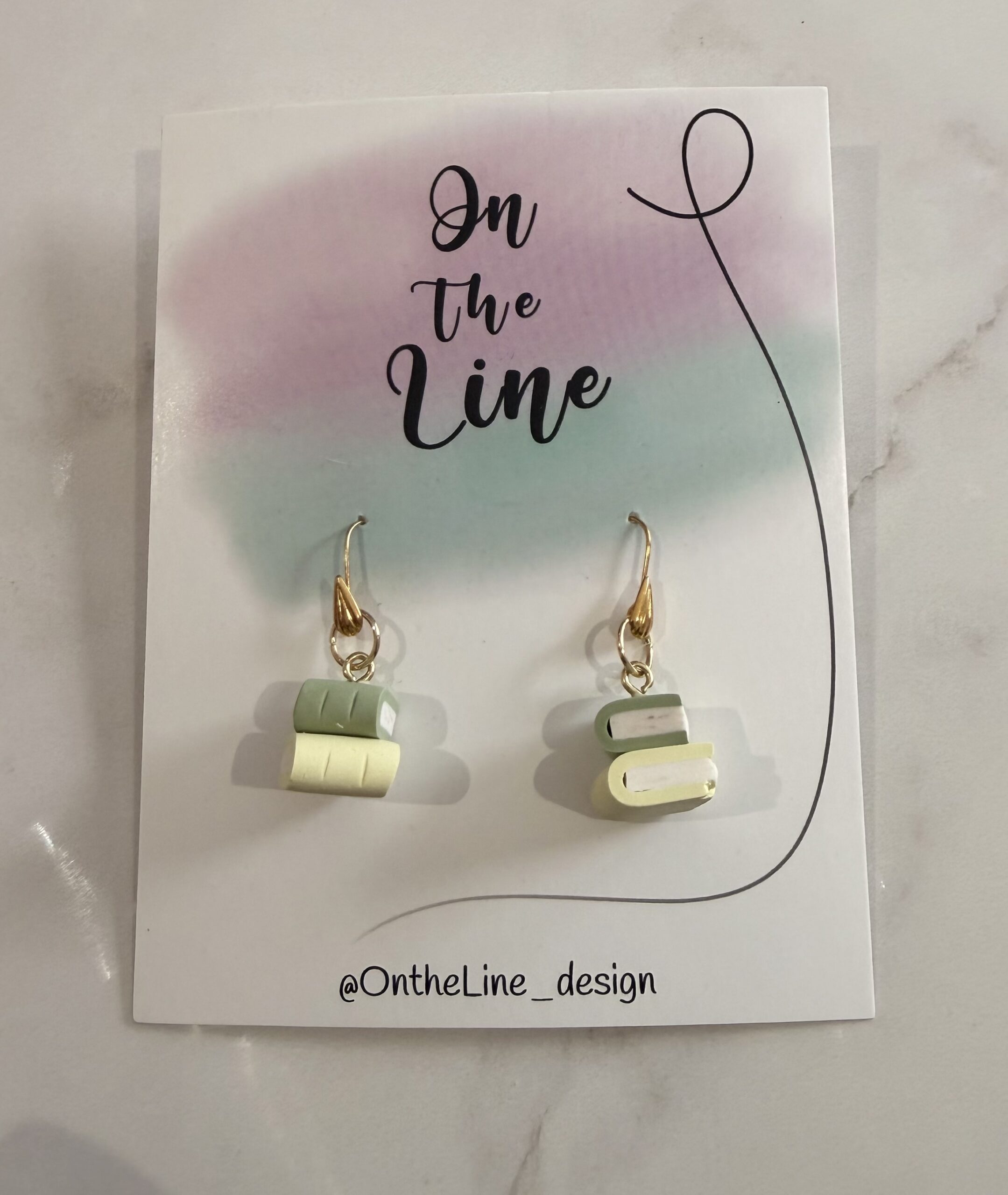Book Stack- Sage and Butter Yellow Hooks