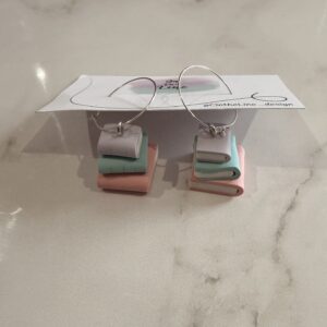 Book Stack- Purple, Blue and Pink Hoops