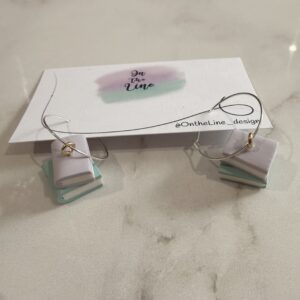 Book Stack- Blue and Lavender Hoops