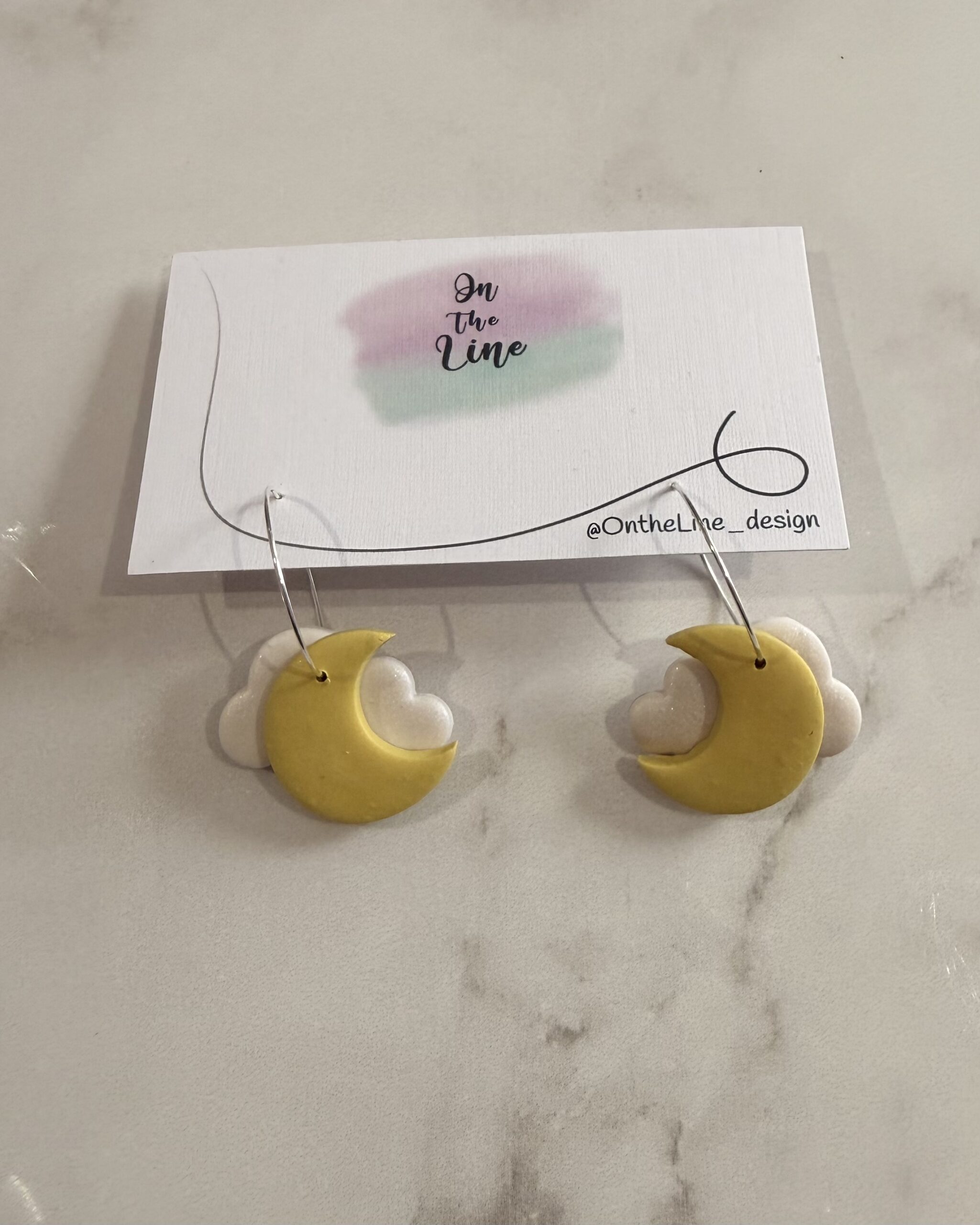 Moon and Cloud Sliver Hoops