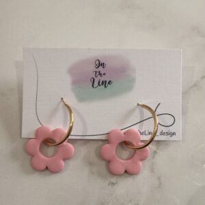 Flower Charms- Hoops Light Pink