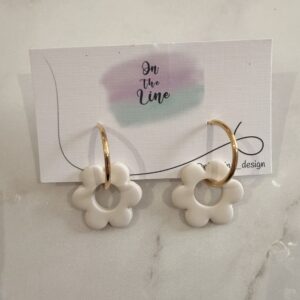 Flower Charms- Hoops Creamy White