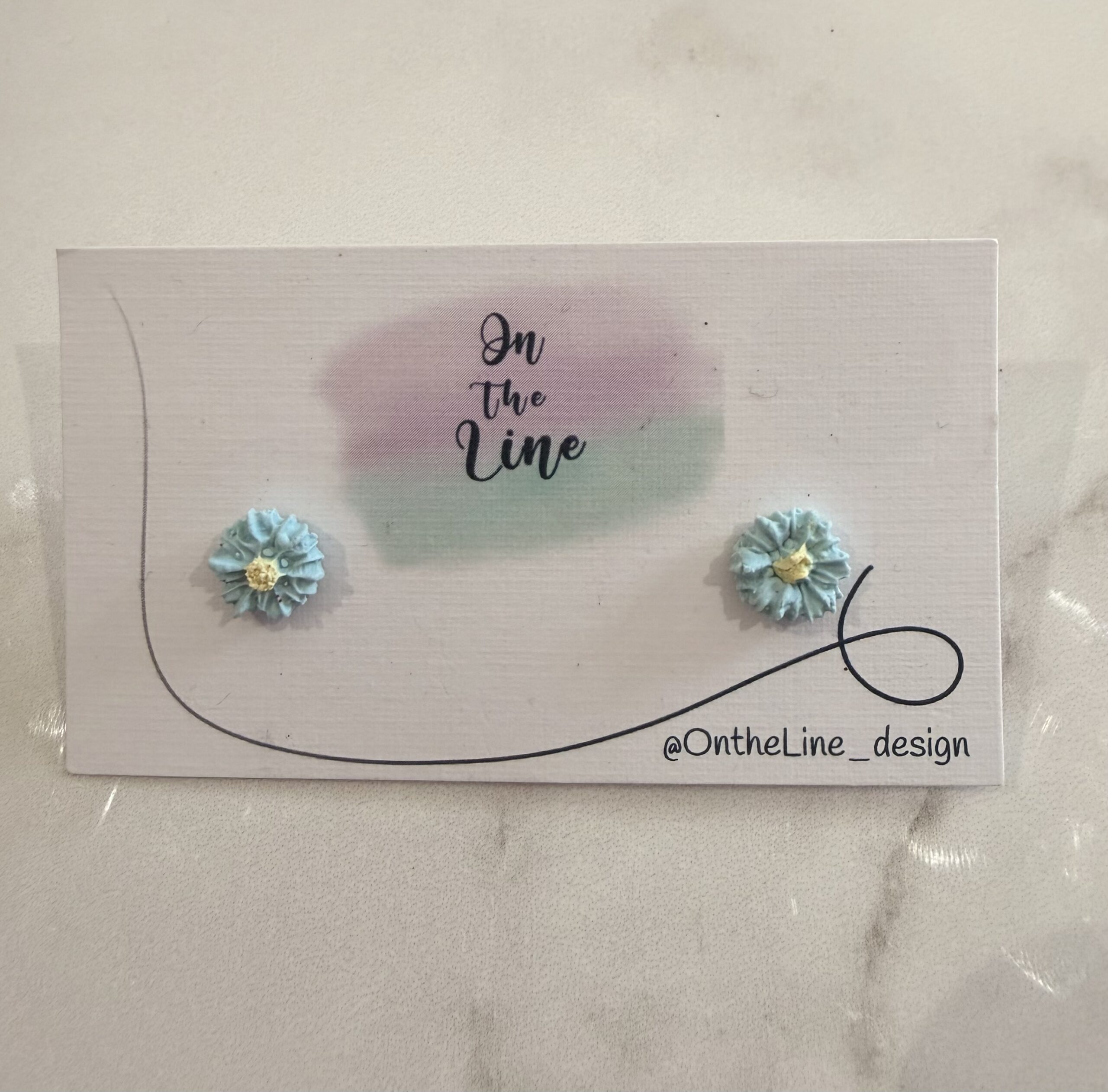 Flower Studs- Light Blue