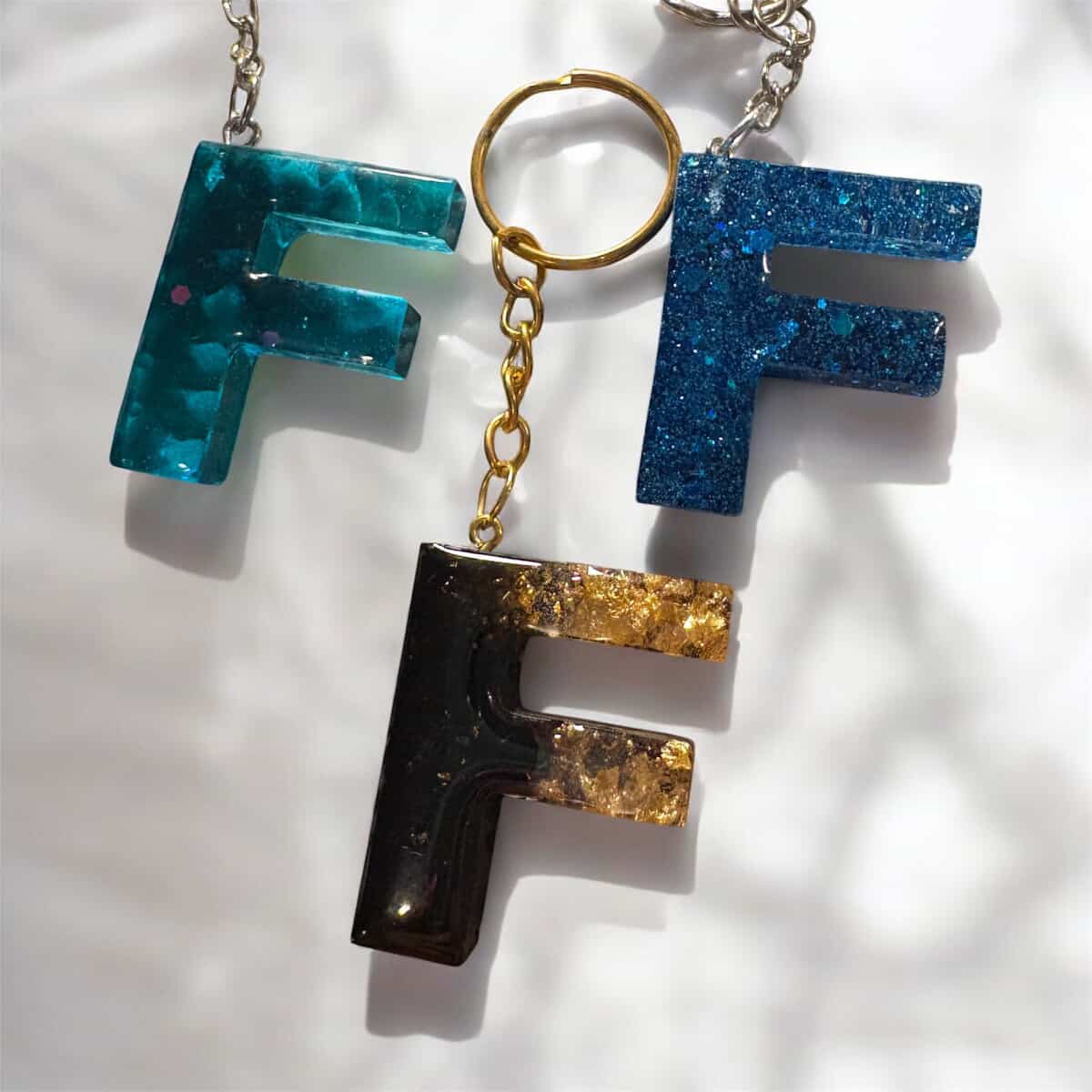 Resin Letter Keychain F