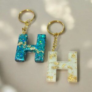 Resin Letter Keychain H