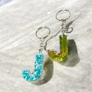 Resin Letter Keychain J