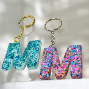 Resin Letter Keychain M