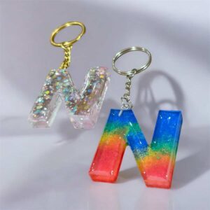 Resin Letter Keychain N
