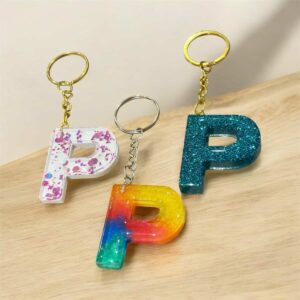 Resin Letter Keychain P