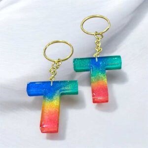 Resin Letter Keychain T