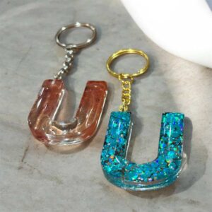 Resin Letter Keychain U