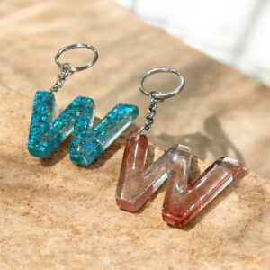 Resin Letter Keychain W
