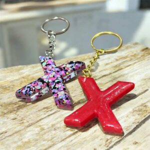 Resin Letter Keychain X