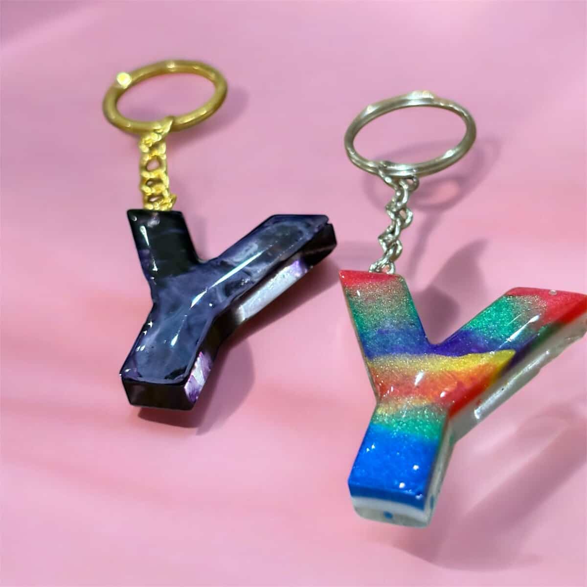 Resin Letter Keychain Y