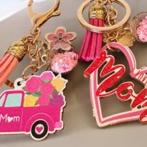 MOM Keychain Wooden