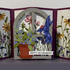 Winged Gatefold Card (Fun Fold) - Happy Retirement
