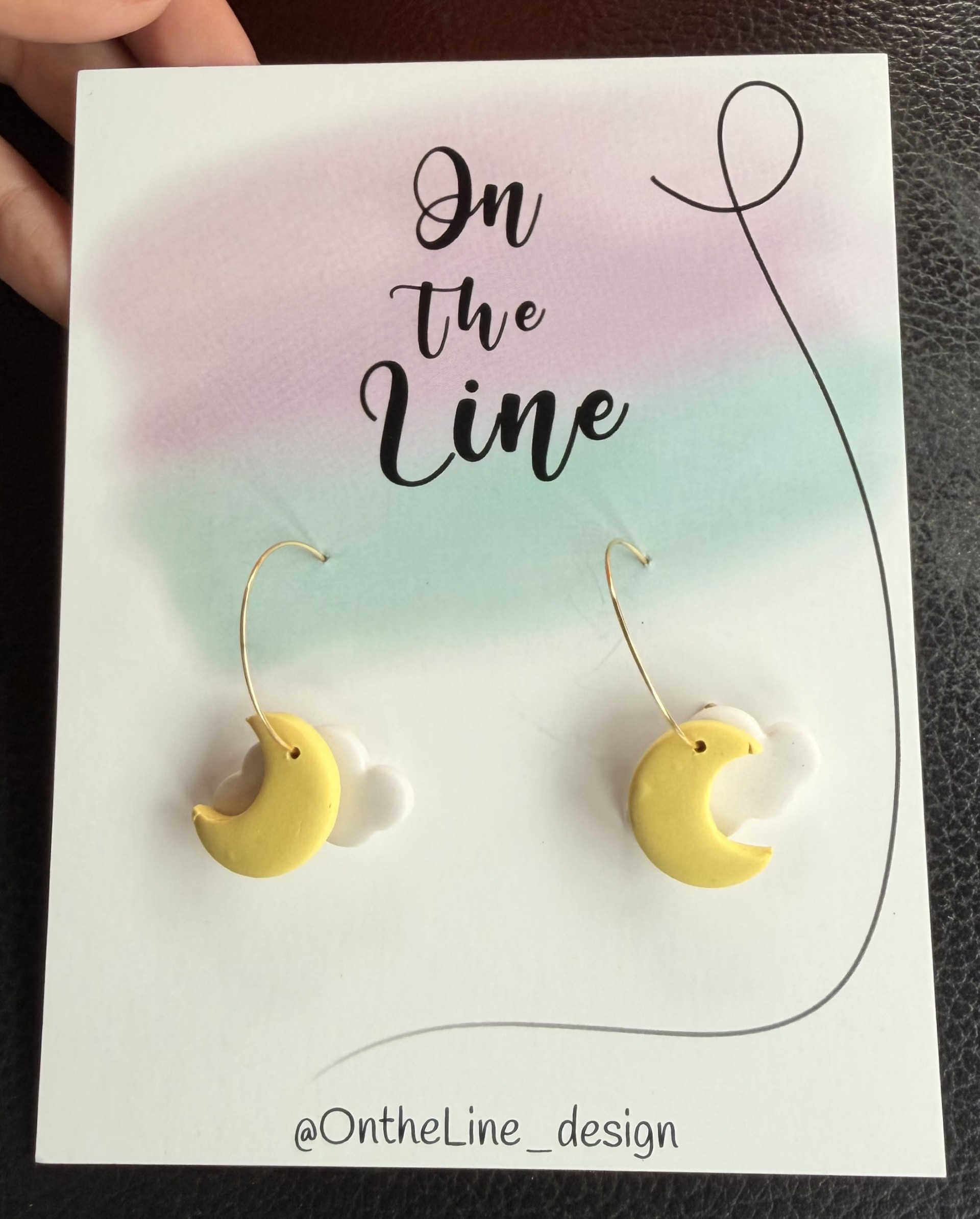 Moon and Cloud Gold Hoop