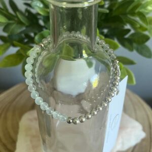 Aquamarine, Grey Pearl, labradorite bracelet