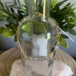 Labradorite and 14K gold plated bracelet