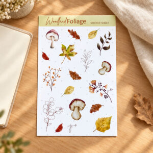 cozy fall woodland sticker sheet